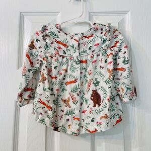 The Gruffalo x Joules Adorable Forest Friends Pattern Snap Button Top for Baby
